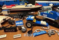 Lego City police boat car Helicopter parts printed pieces some vtg incomplete