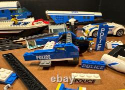 Lego City police boat car Helicopter parts printed pieces some vtg incomplete