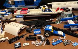 Lego City police boat car Helicopter parts printed pieces some vtg incomplete