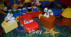 Lego DUPLO 80s Tractor 2629 Zoo Keeper 4962 VTG Square Figures Animals BLOCKS