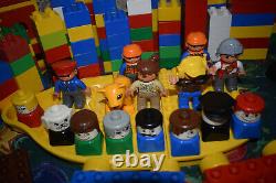 Lego DUPLO 80s Tractor 2629 Zoo Keeper 4962 VTG Square Figures Animals BLOCKS