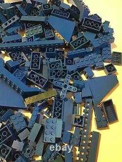 Lego Lot Of 500 BLUE Bricks Parts Bulk Building Blocks Boat Plane City Vintage