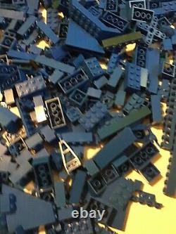 Lego Lot Of 500 BLUE Bricks Parts Bulk Building Blocks Boat Plane City Vintage