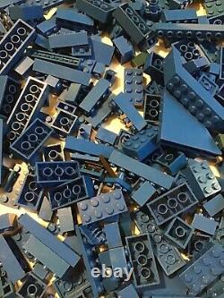 Lego Lot Of 500 BLUE Bricks Parts Bulk Building Blocks Boat Plane City Vintage