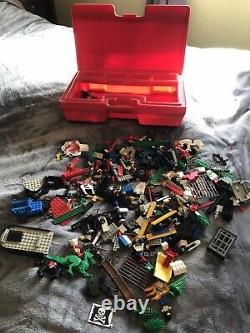 Lego Lot of Mixed parts and case Vintage 1980's boat, medieval, pirate 5 lbs