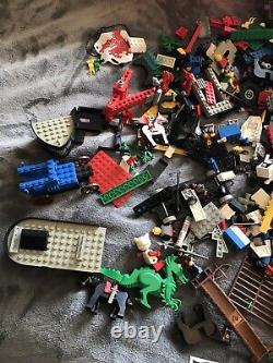 Lego Lot of Mixed parts and case Vintage 1980's boat, medieval, pirate 5 lbs