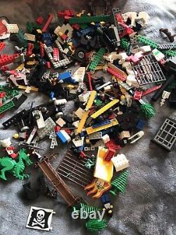 Lego Lot of Mixed parts and case Vintage 1980's boat, medieval, pirate 5 lbs