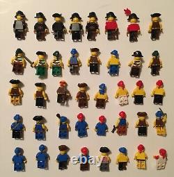 Lego Pirates Lot40 Figures-boat-Parts-Mast-Rigging-Sharks-Nets-Cannons And More