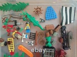 Lego Vintage Pirate Ship, Boat, Castle Parts, Accessories, Aligator, Shark, Sail