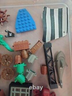 Lego Vintage Pirate Ship, Boat, Castle Parts, Accessories, Aligator, Shark, Sail