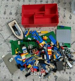 Lego (vintage) Job Lot, Mini Figures, Boat, Base Parts, Wheels, Carry Case