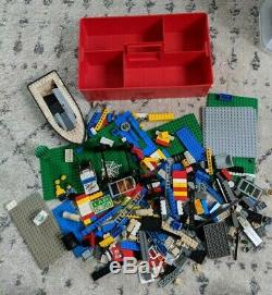 Lego (vintage) Job Lot, Mini Figures, Boat, Base Parts, Wheels, Carry Case