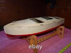 Lionel Craft Vintage Wind-up Toy Boat, Metal, Red&White Parts