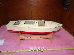 Lionel Craft Vintage Wind-up Toy Boat, Metal, Red&White Parts