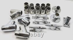 Lot 21 Vtg Boat boat marine Deck Hardware Parts Dock Cleats Rail Mount Sail Tie