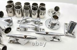 Lot 21 Vtg Boat boat marine Deck Hardware Parts Dock Cleats Rail Mount Sail Tie