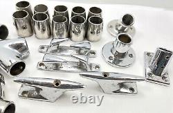 Lot 21 Vtg Boat boat marine Deck Hardware Parts Dock Cleats Rail Mount Sail Tie