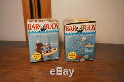 Lot 2 Deadstock Vintage Chrome Bar Buoy Boat Drink Vtg Can Holders & Spare Parts