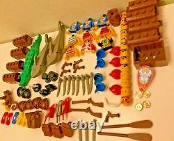 Lot More of 80 pieces parts Lego Pirate Vintage Original minifig animal boat