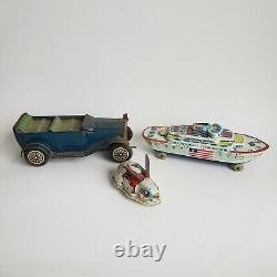 Lot Of VTG Diecast Tin Toys For Repair Or Parts Car Wyandotte Boat Japan Bunny