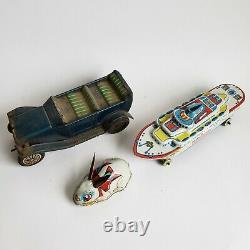 Lot Of VTG Diecast Tin Toys For Repair Or Parts Car Wyandotte Boat Japan Bunny