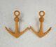 Lot Of 2 Vintage Ship Boat Anchors 2 Inches Tall Plastic Toy Accessories Parts
