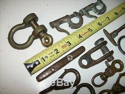 Lot of Vintage BRONZE Sailboat Boat Parts Boat hardware, Hooks, Cleat, Shackles