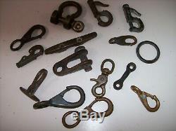 Lot of Vintage BRONZE Sailboat Boat Parts Boat hardware, Hooks, Cleat, Shackles