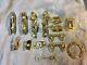 Lot Of Vintage Chrome Over Brass Nautical Boat Cleat Chock And Misc. Parts