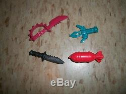 Lot of vintage TMNT Action figure parts Knifes bomb sewer speed boat