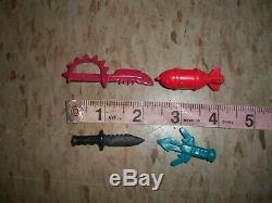 Lot of vintage TMNT Action figure parts Knifes bomb sewer speed boat