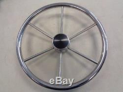 Mercury Vintage 15 7/8 Ride Guide Stainless Steel Steering Wheel Marine Boat