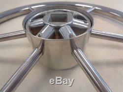 Mercury Vintage 15 7/8 Ride Guide Stainless Steel Steering Wheel Marine Boat