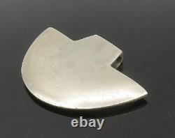 MEXICO 925 Sterling Silver Vintage Shiny Smooth Boat Shaped Pendant PT13320