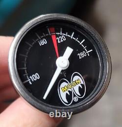 MOONeyes Direct fit TEMPERATURE GAUGE Dry DRAG RACING Hot Rod MOON vtg GASSER V8