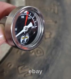 MOONeyes Direct fit TEMPERATURE GAUGE Dry DRAG RACING Hot Rod MOON vtg GASSER V8