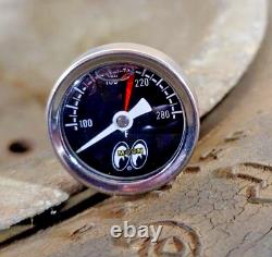 MOONeyes Direct fit TEMPERATURE GAUGE Liquid Filled DRAG RACING Hot Rod MOON vtg