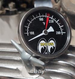 MOONeyes LARGE Direct fit TEMPERATURE GAUGE Dry DRAG RACING Hot Rod MOON Gasser