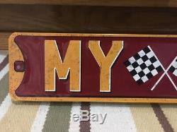 MY WAY HWY Checkered Flags Nascar Race Car Man Cave Gas Can Parts Vintage Style