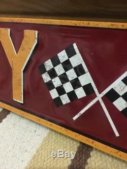 MY WAY HWY Checkered Flags Nascar Race Car Man Cave Gas Can Parts Vintage Style