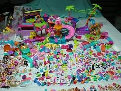 Massive polly pocket lot dolls cars boats accessories clothes shoes hats parts