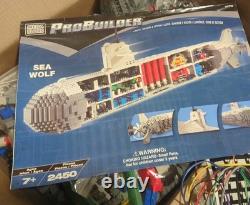 Mega Bloks Pro Builder USS Nimitz 2004 SEA WOLF SUBMARINE SHIP Parts Incomplete