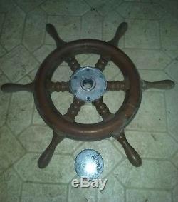 Morse tapered boat steering wheel vintage 17 inch wood