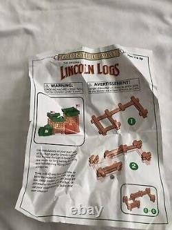 NEW Vintage Lincoln Logs FRONTIER FORT Set Officer Native American Chief WOODEN