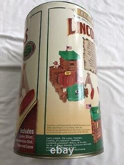 NEW Vintage Lincoln Logs FRONTIER FORT Set Officer Native American Chief WOODEN