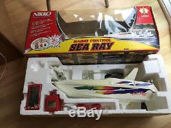 Nikko Vintage R/C Sea Ray Boat All Parts, Pack. Ant, and Box withinsert very clean