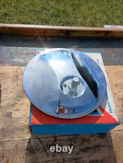 Nos Vintage Delbar HR-15 Universal Stainless Steel 7.5 Round Convex Mirror Pair