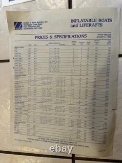 OEM Vintage Zodiac Inflatable Boat Dealer&Retail Literature, Parts, Price, Brochure