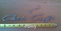 Original Vintage Chris Craft Script star Emblem Nameplate wood Boat Metal OEM
