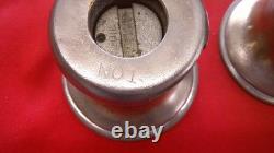 PAIR of Vintage No 1 Chromed Brass Sailboat Deck Winch Slotted Boat Parts Marine